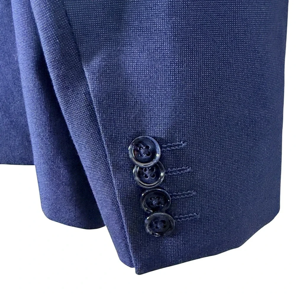 Express Extra Slim Suit Mens 44R Actual Pants 36Wx34L Blue Stretch Flat Front